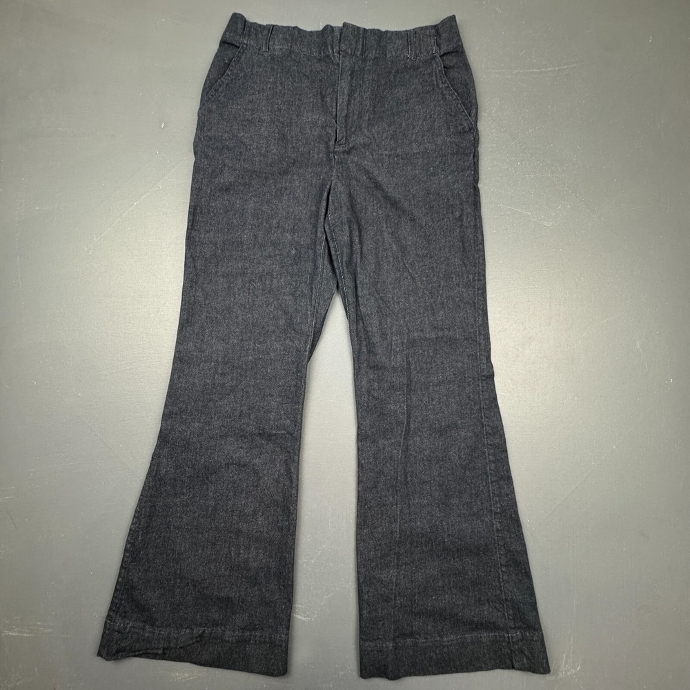Treasure & Bond Women's 6 Dark Blue Wide Leg Jeans Flare Denim Pants High Rise